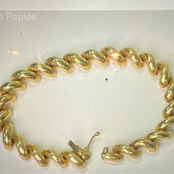 Vintage 14K Italy Gold San Marcos Macaroni Bracelet - Picture 2 of 13